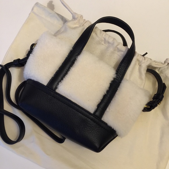 JCREW Mini Montaut Tote in Sherpa and Leather NWT - Picture 4 of 10